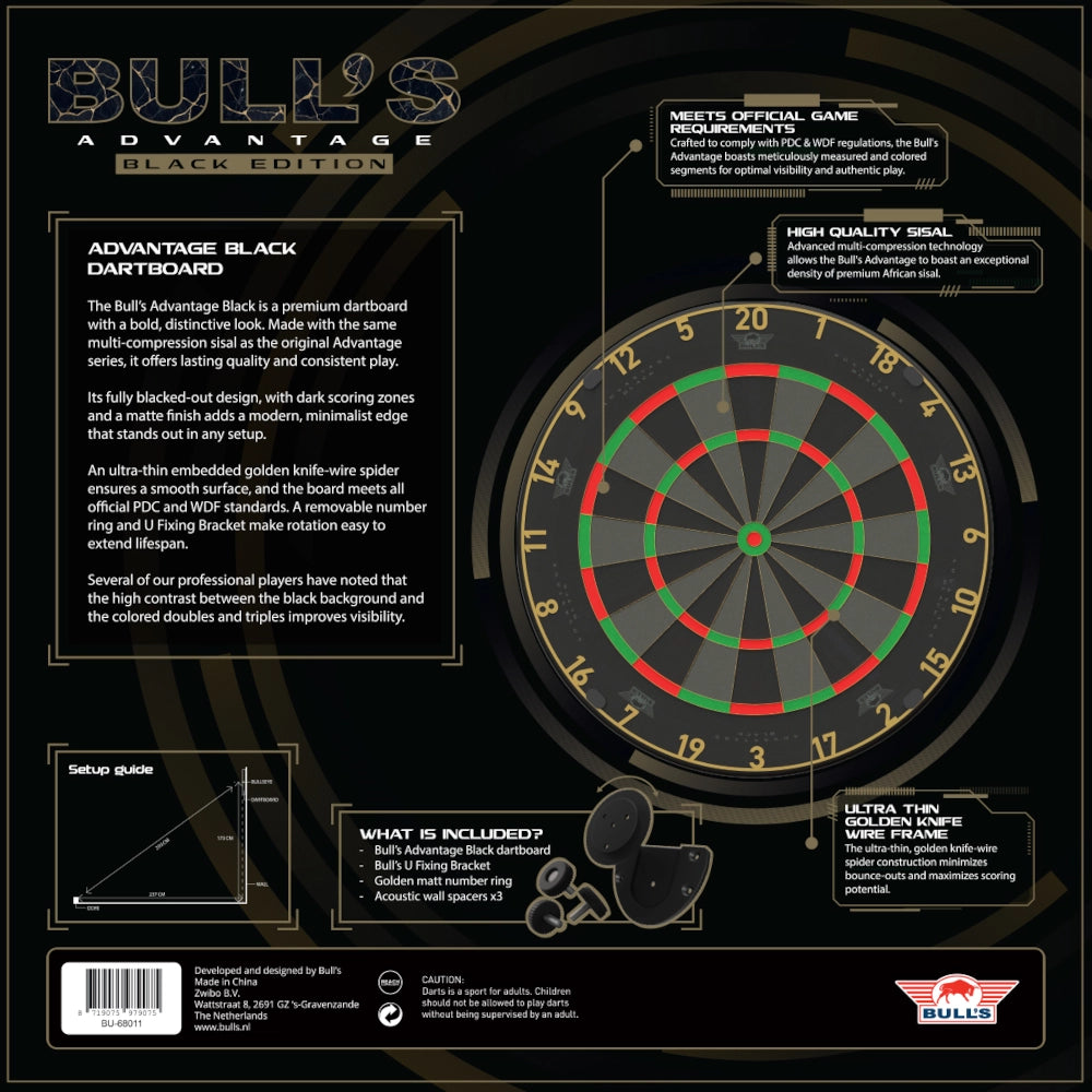 Bull's NL Advantage 7.01 Black Dartboard