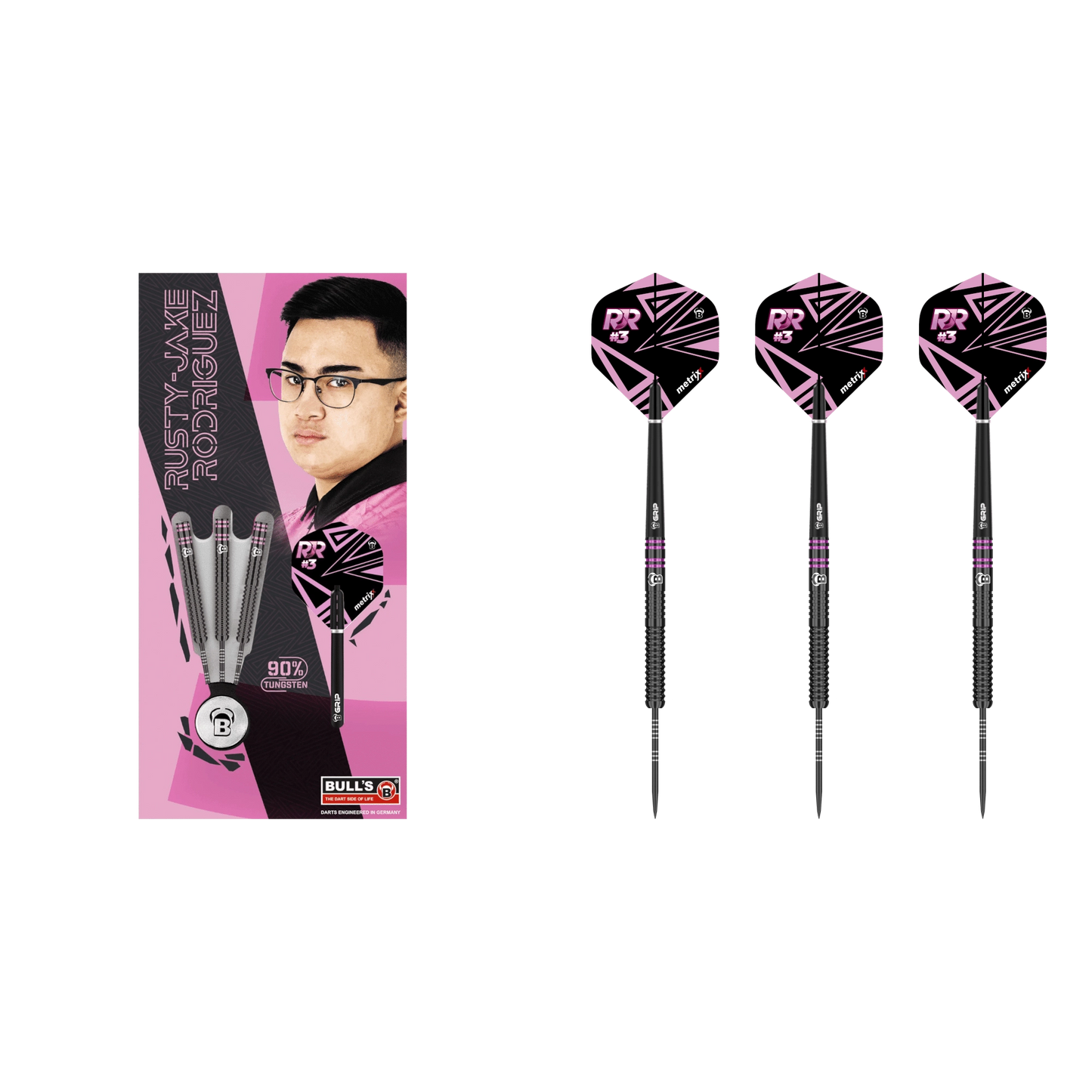 Bull's DE Rusty Jake Rodriguez G1 Steel Tip Darts 90%