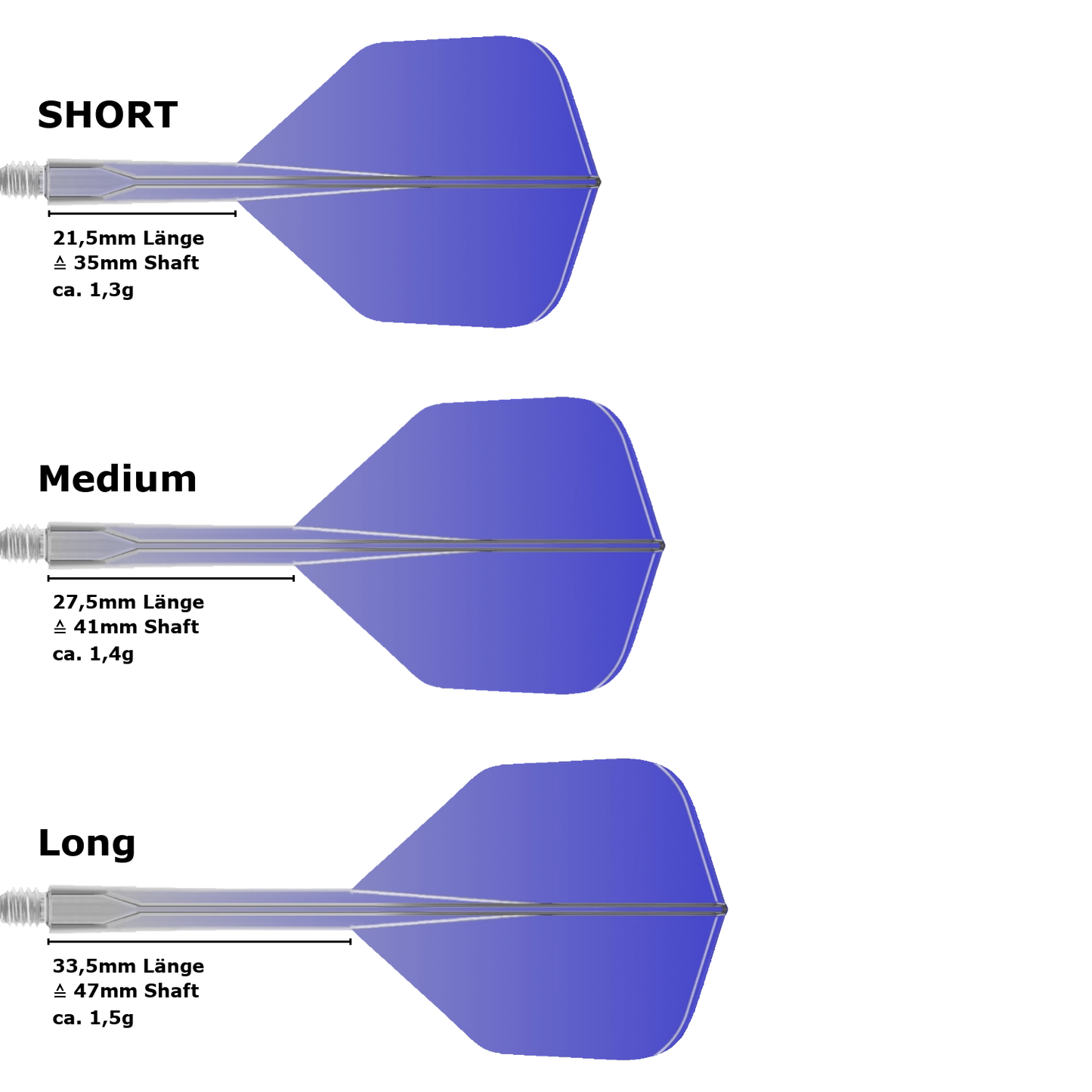Condor Axe Gradient Small Standard Flight Shaft System Blue