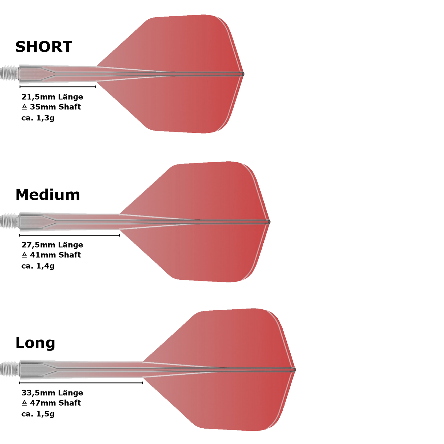 Condor Axe Gradient Small Standard Flight Shaft System Red