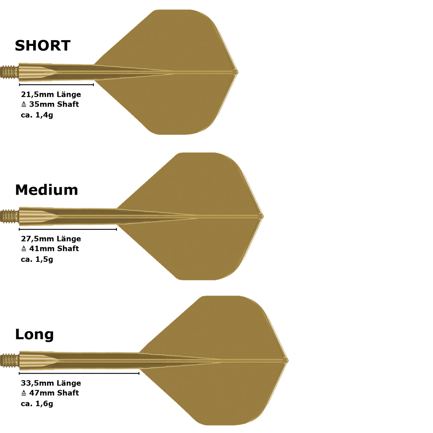 Condor Axe Metallic Standard Flight Shaft System Gold