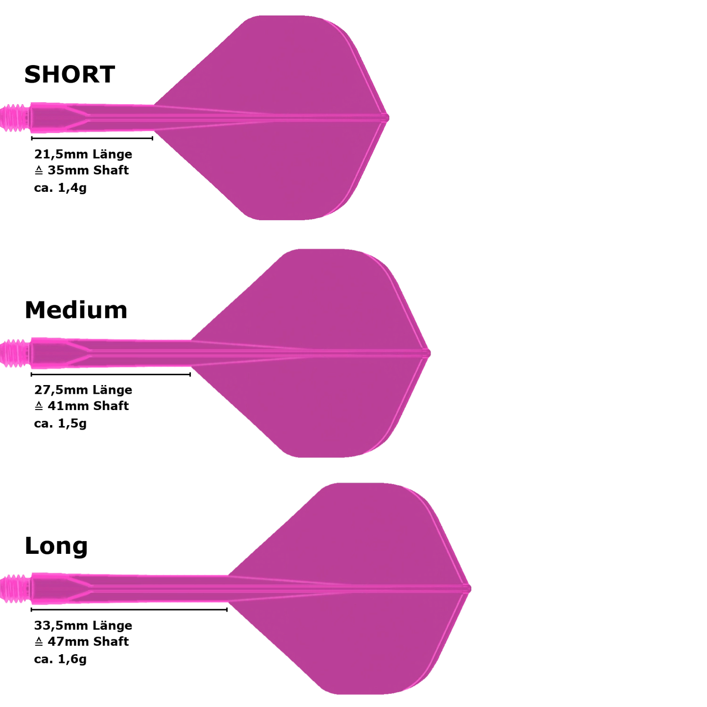 Condor Axe Neon Standard Flight Shaft System Pink