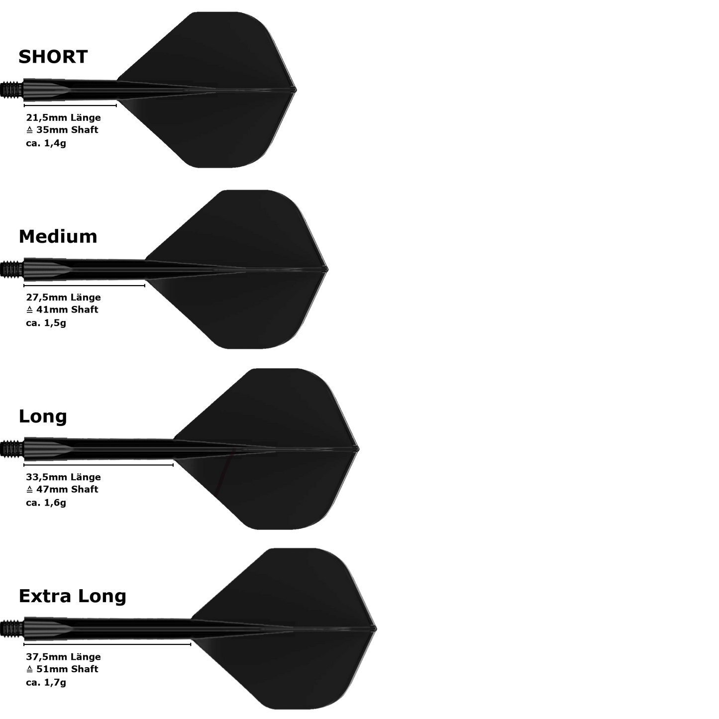 Condor Axe Standard Flight Shaft System Schwarz