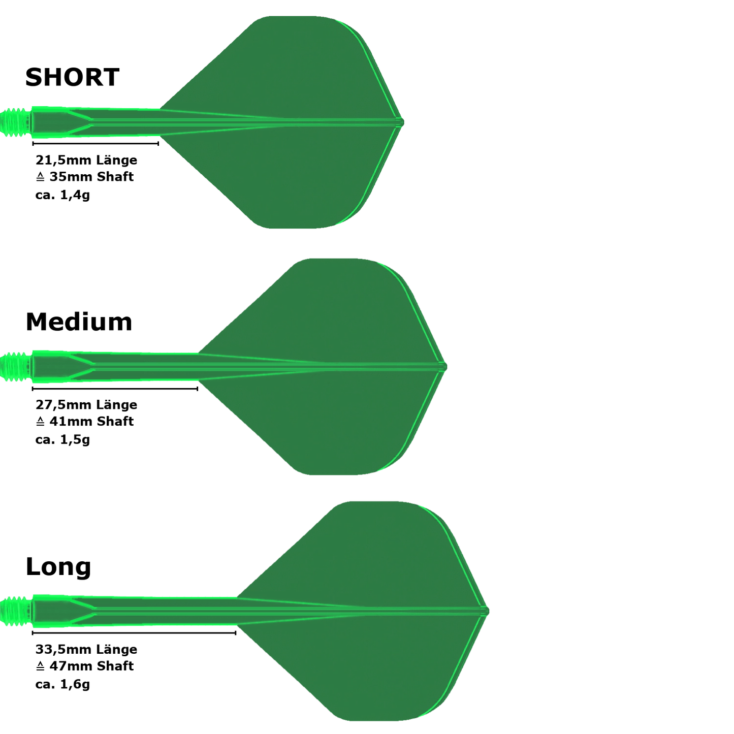 Condor Zero Stress Standard Flight Shaft System Green