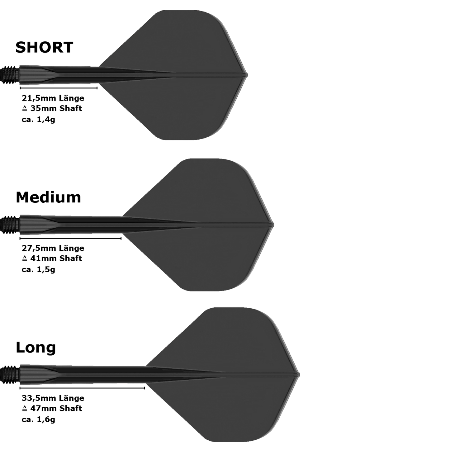 Condor Zero Stress Standard Flight Shaft System Transparent Schwarz