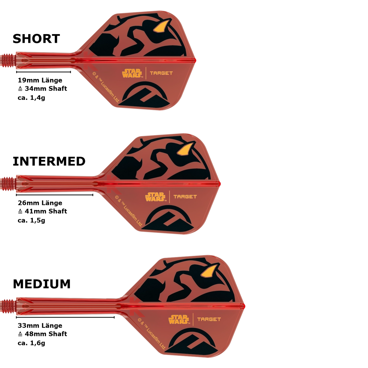 Target K-Flex Star Wars Small Standard No.6 Flight Shaft System Darth Maul