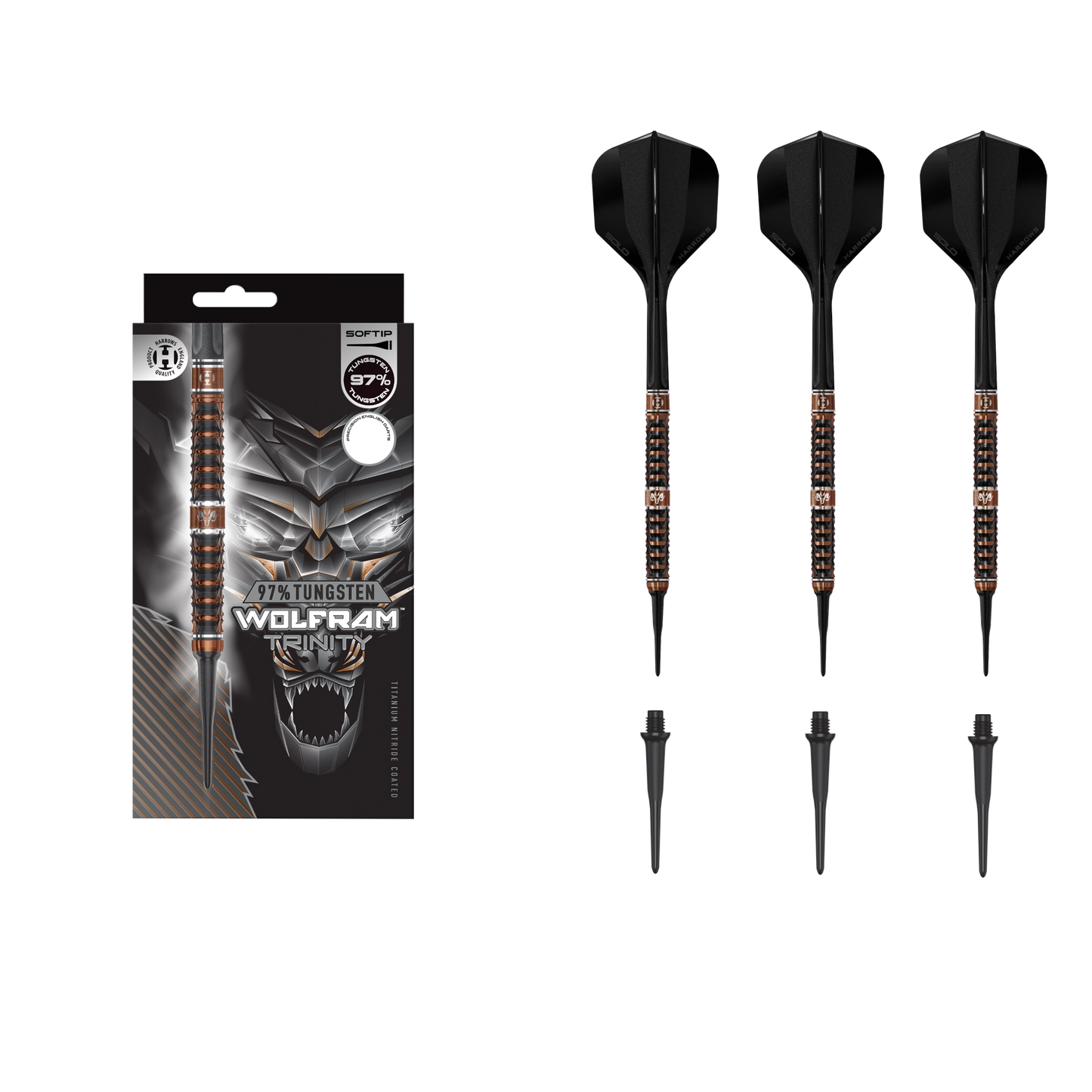 Harrows Wolfram Trinity Soft Tip Dart 97%