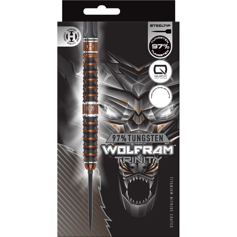 Harrows Wolfram Trinity Quick Point Steel Tip Darts 97%