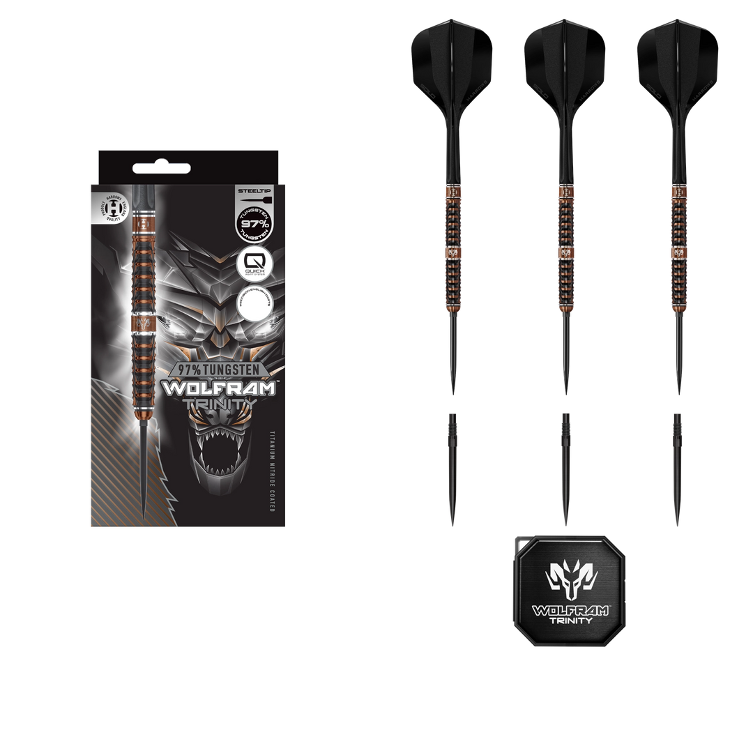 Harrows Wolfram Trinity Quick Point Steel Tip Darts 97%