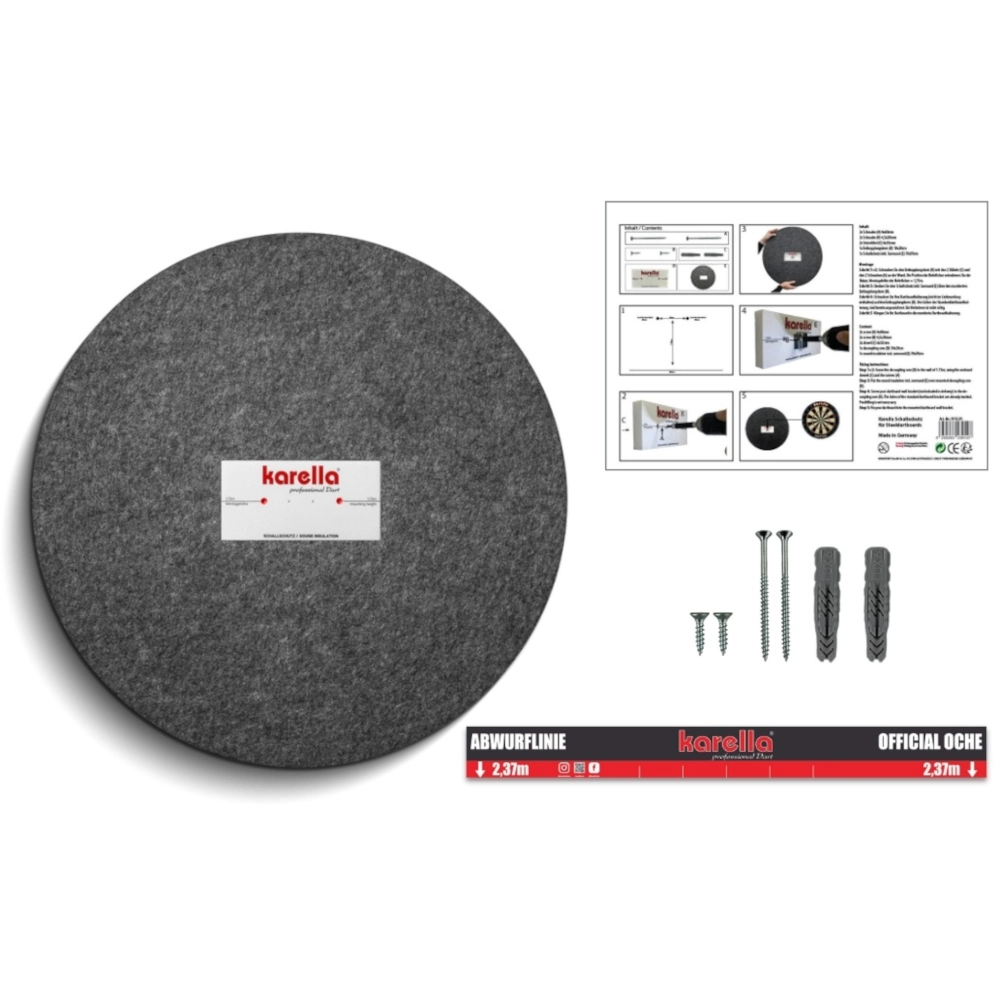 Karella Schallschutz für Steeldartboards mit integriertem Surround