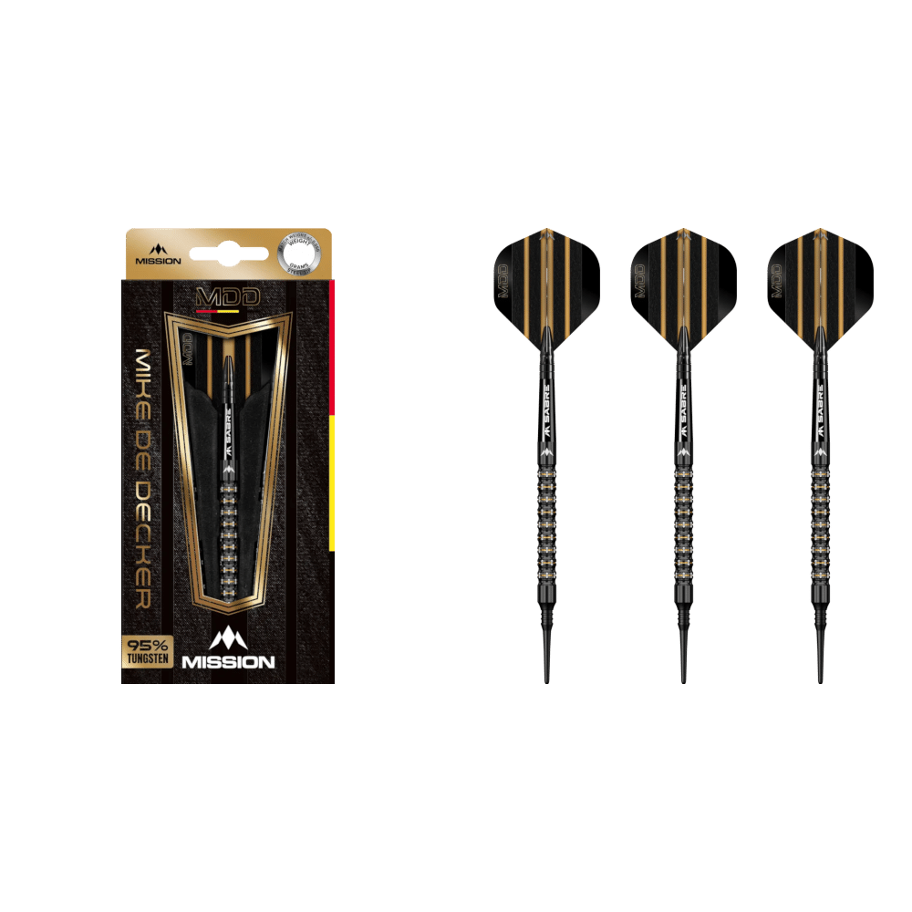 Mission Mike De Decker Black & Gold PVD Soft Tip Darts 95%