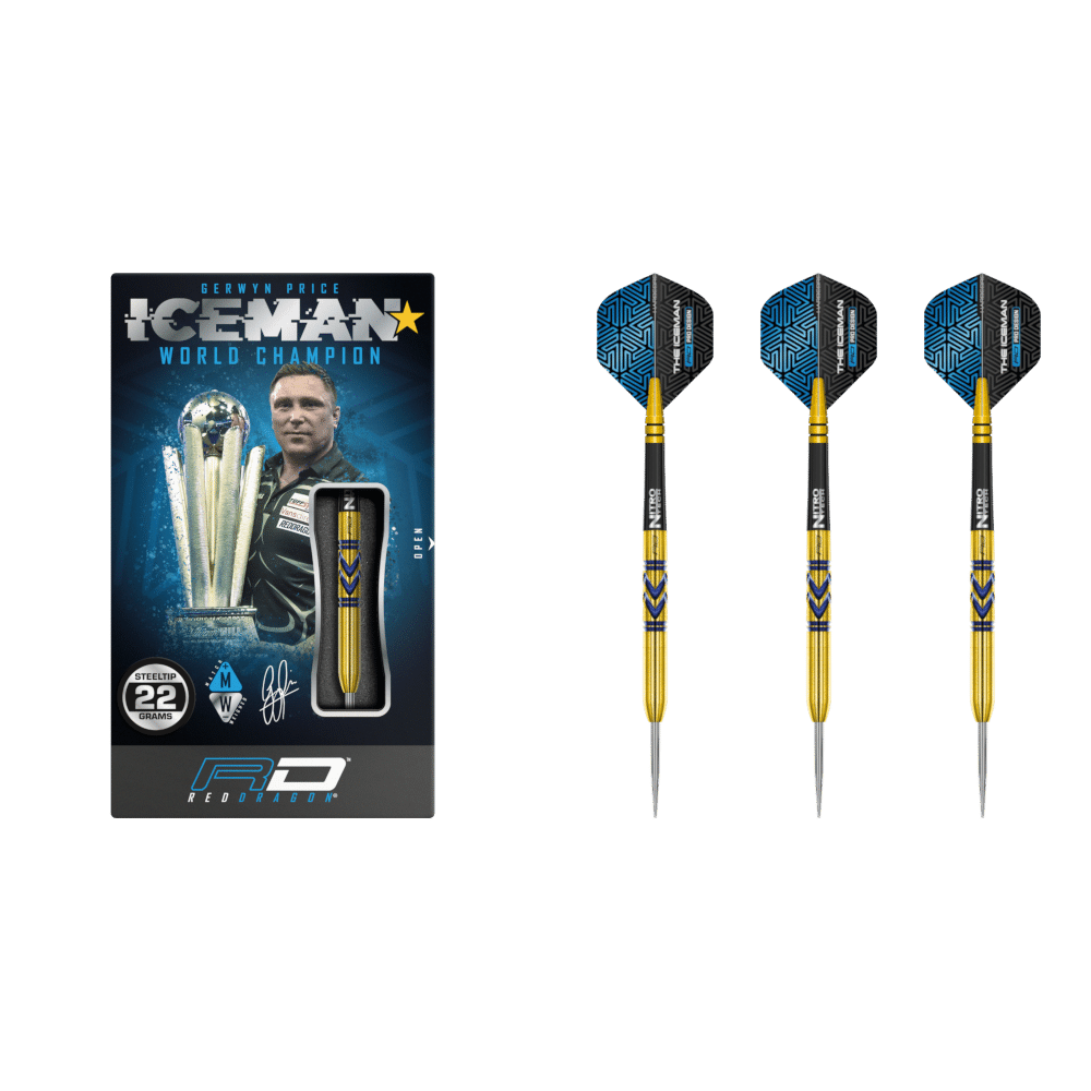 Red Dragon Gerwyn Price "Iceman" Avalanche Pro Gold Steeldart 90%
