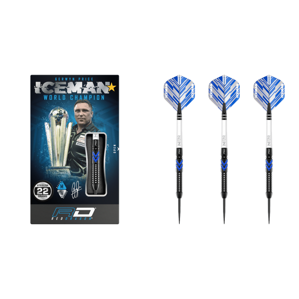 Red Dragon Gerwyn Price "Iceman" Blue Ice SE Steeldart 90%