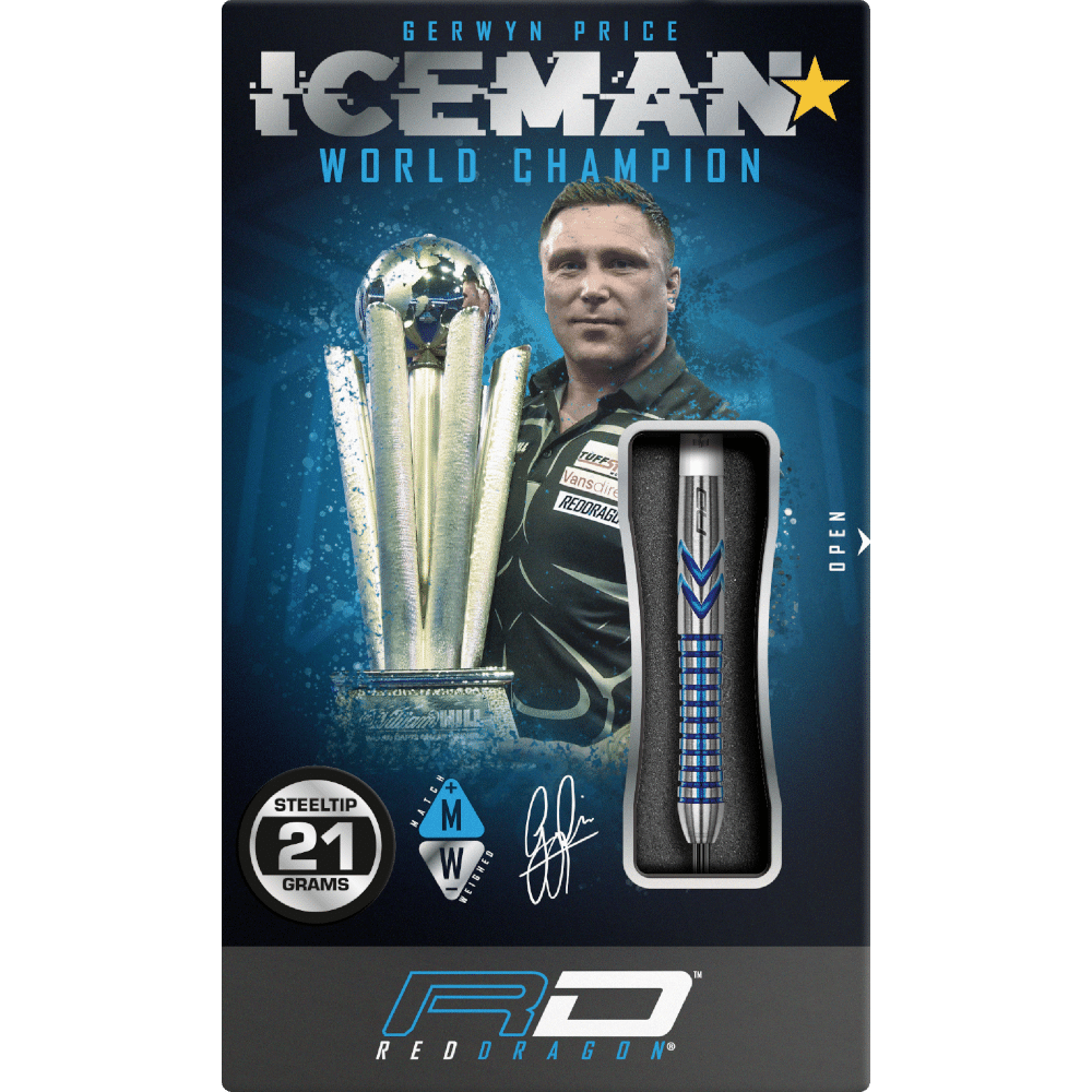 Red Dragon Gerwyn Price "Iceman" Contour Steeldart 90%