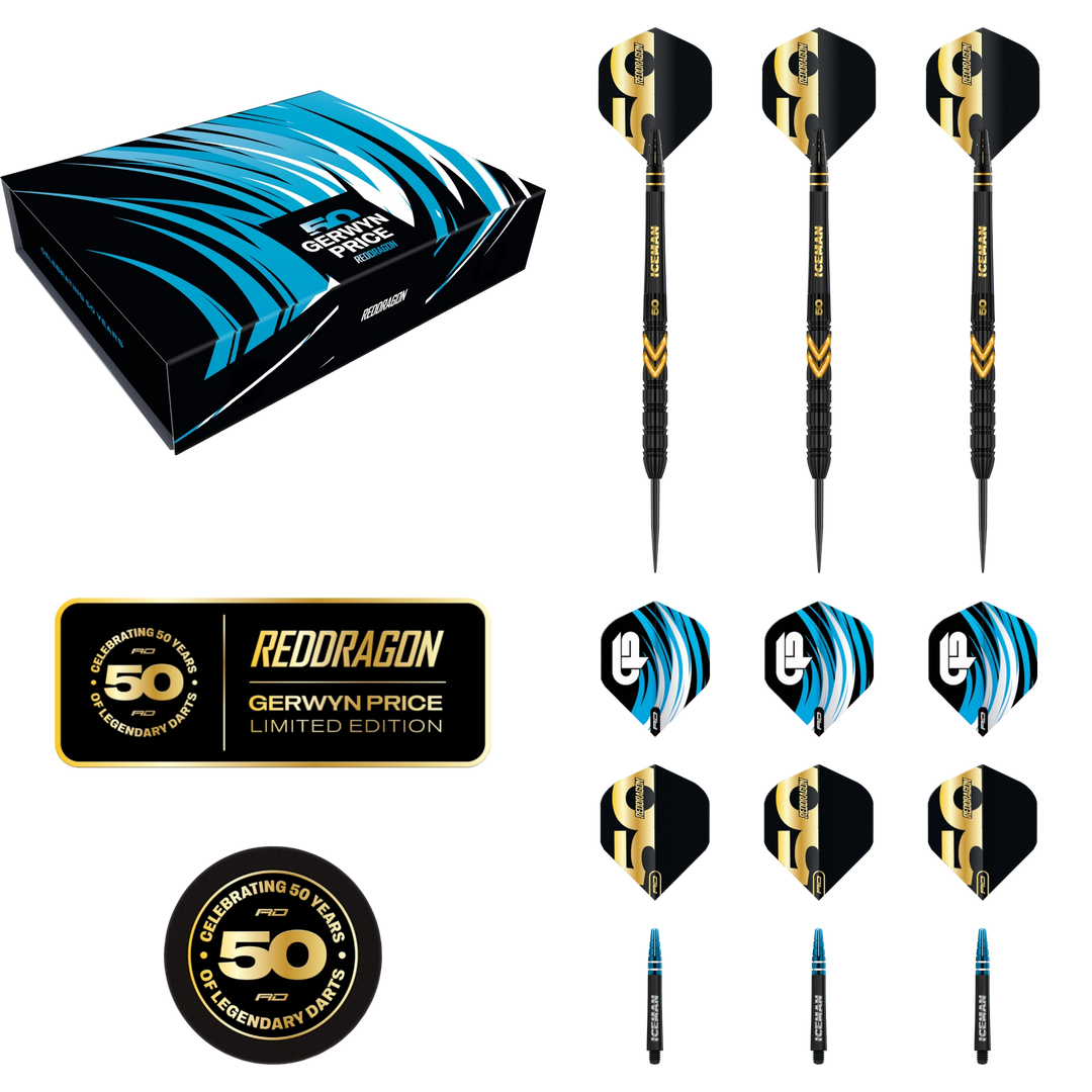 Red Dragon Gerwyn Price 50 Year Limited Edition Steel Darts 90%