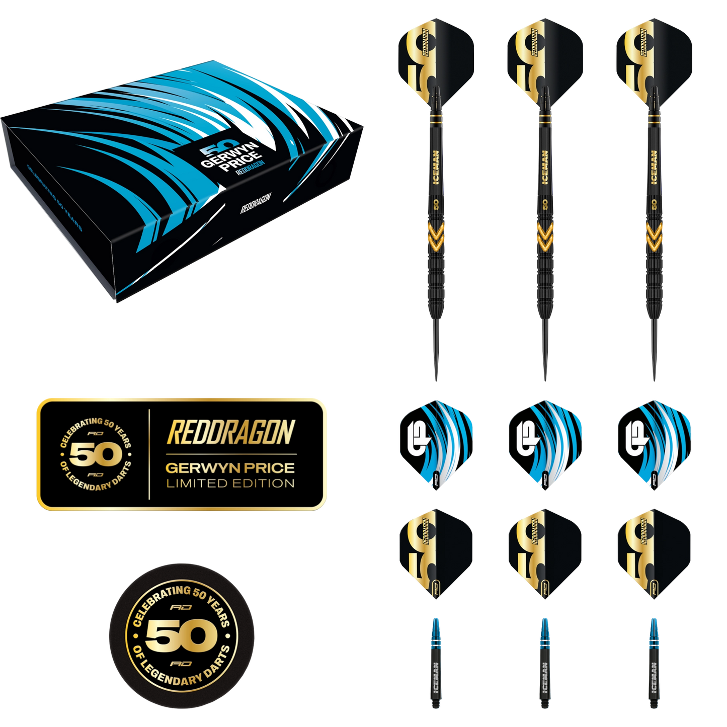 Red Dragon Gerwyn Price 50 Year Limited Edition Steel Darts 90%