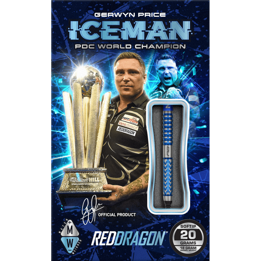 Red Dragon Gerwyn Price Glacier Soft Tip Darts 90%