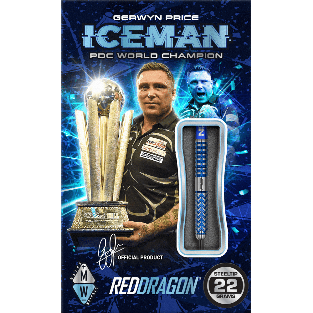Red Dragon Gerwyn Price Glacier Steel Tip Darts 90%