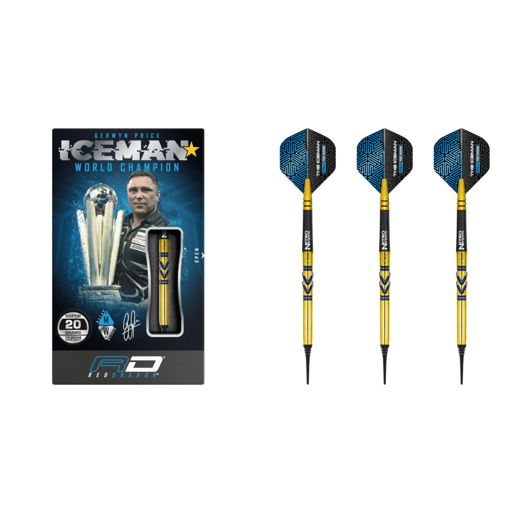 Red Dragon Gerwyn Price "Iceman" Avalanche Pro Gold Softdart 90%