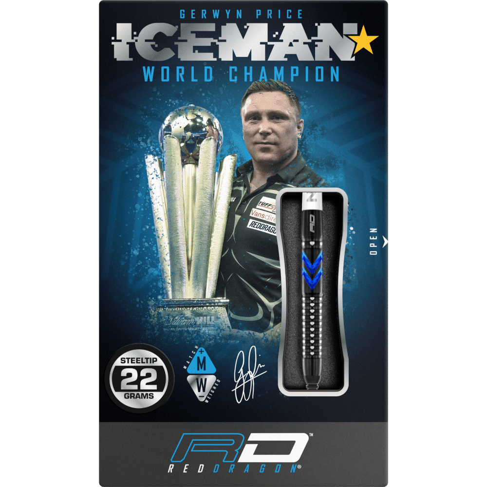 Red Dragon Gerwyn Price "Iceman" Blue Ice SE Soft Tip Darts 90%