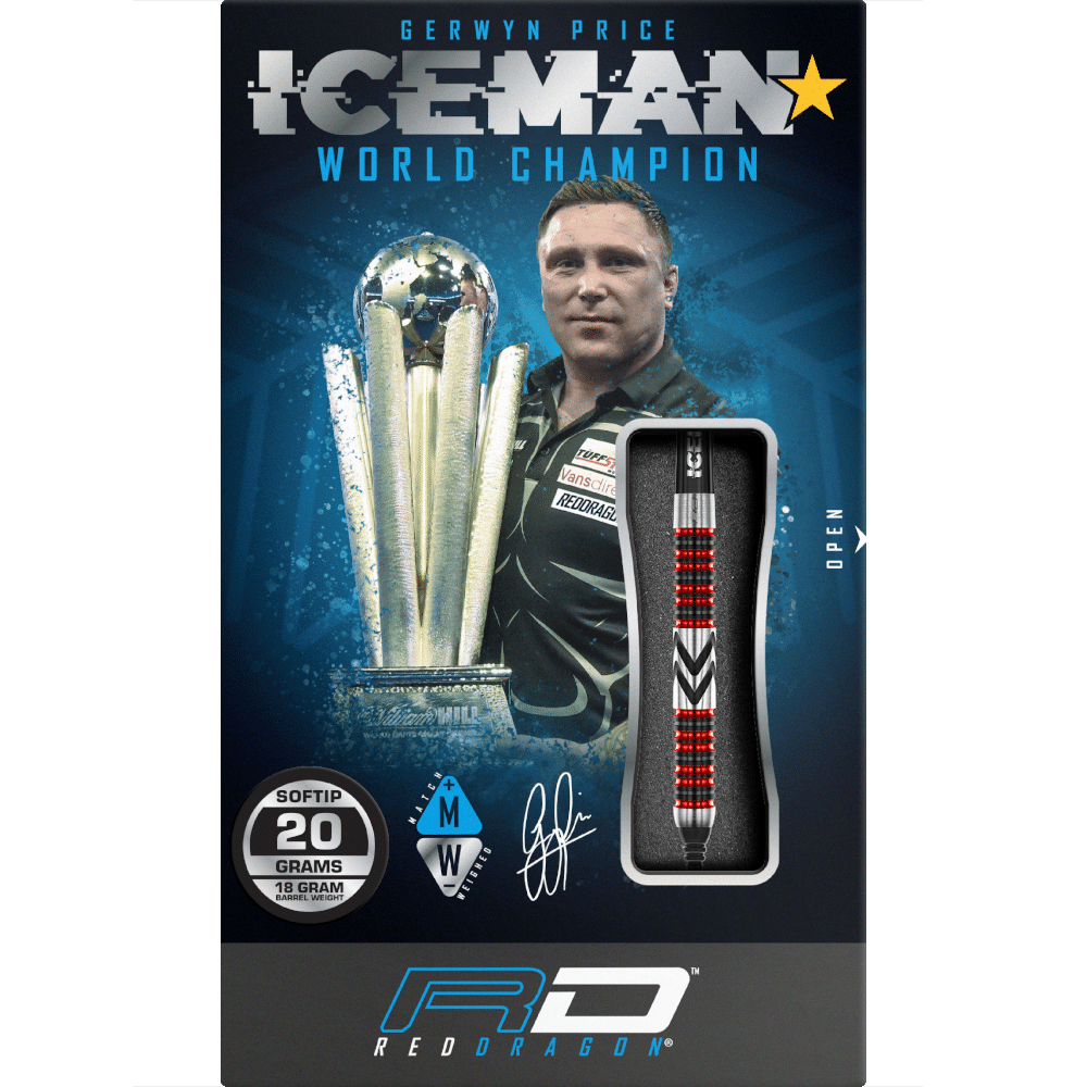 Red Dragon Gerwyn Price "Iceman" Firebird Soft Tip Dart 90%