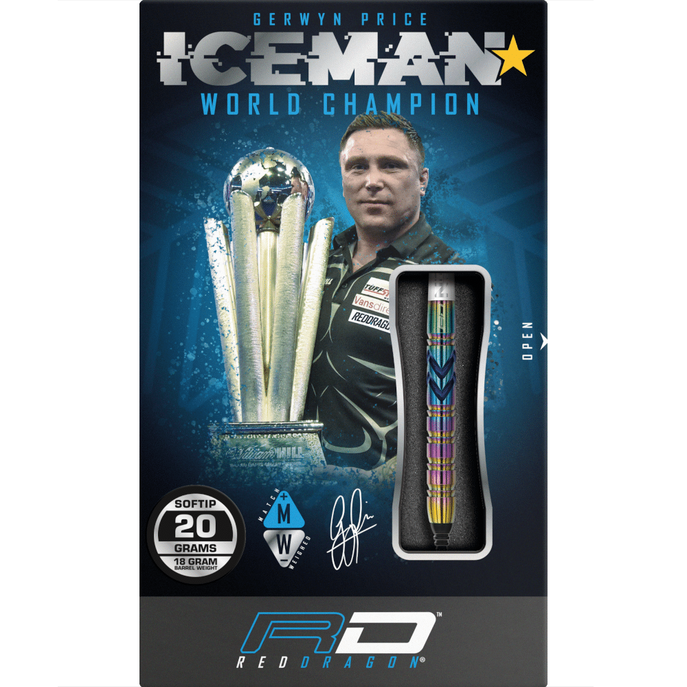 Red Dragon Gerwyn Price "Iceman" Ionic Softtip Darts 90%