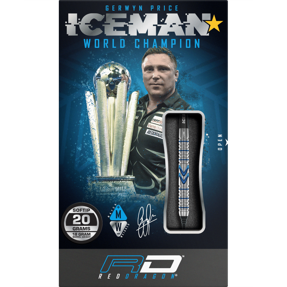 Red Dragon Gerwyn Price "Iceman" Midnight Edition Softdart 90%