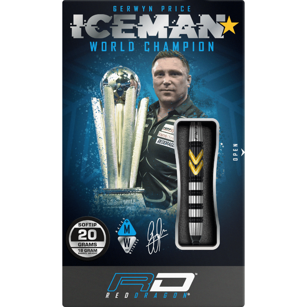 Red Dragon Gerwyn Price "Iceman" Thunder SE Soft Tip Darts 90%