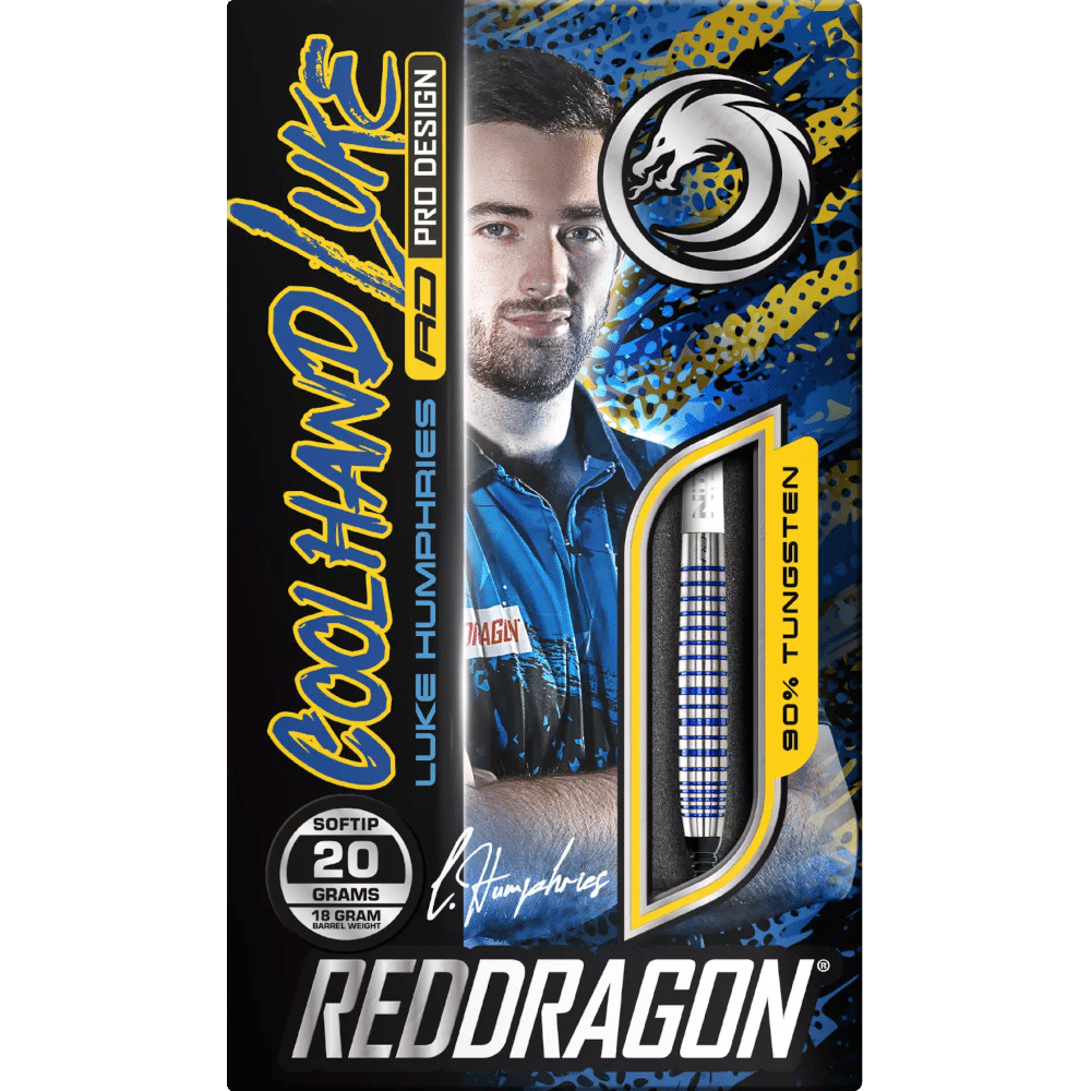 Red Dragon Luke Humphries "Coolhand Luke" TX3 Cool Blue Soft Tip Darts 90%