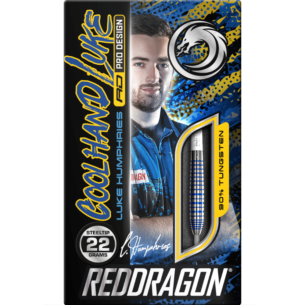 Red Dragon Luke Humphries "Coolhand Luke" TX3 Cool Blue Steel Tip Darts 90%