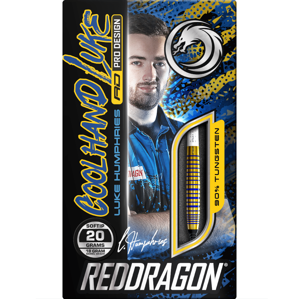 Red Dragon Luke Humphries "Coolhand Luke" TX3 Gold SE Soft Tip Darts 90%