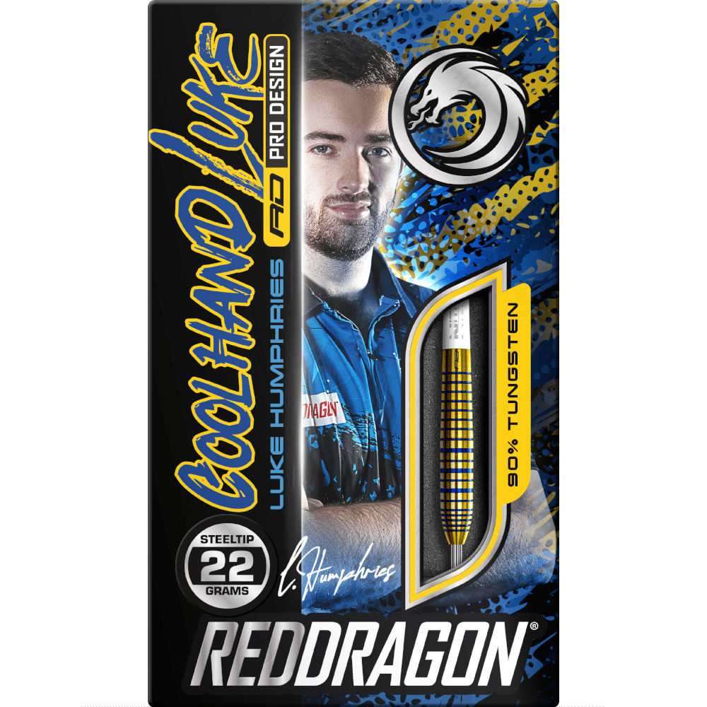Red Dragon Luke Humphries "Coolhand Luke" TX3 Gold SE Steel Tip Darts 90%