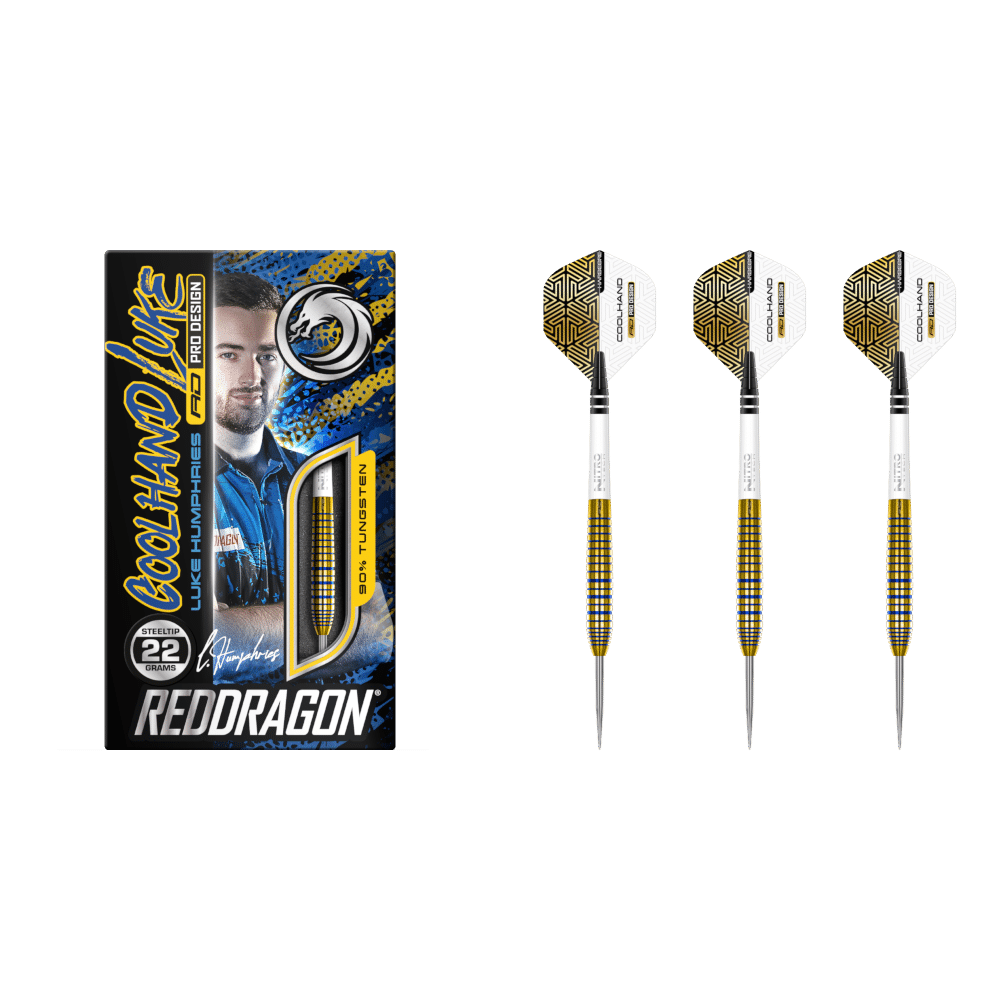 Red Dragon Luke Humphries "Coolhand Luke" TX3 Gold SE Steel Tip Darts 90%