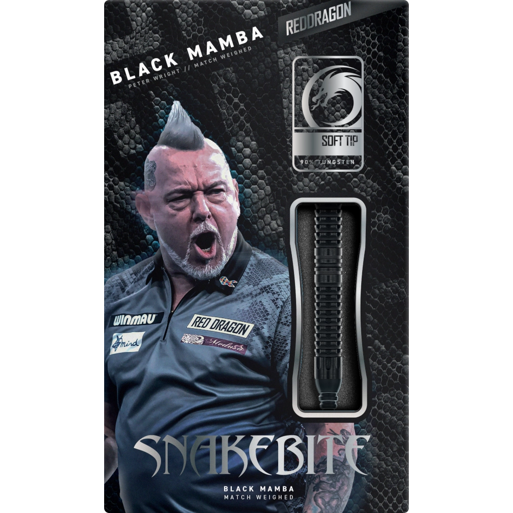Red Dragon Peter Wright Black Mamba Steel Darts 90%