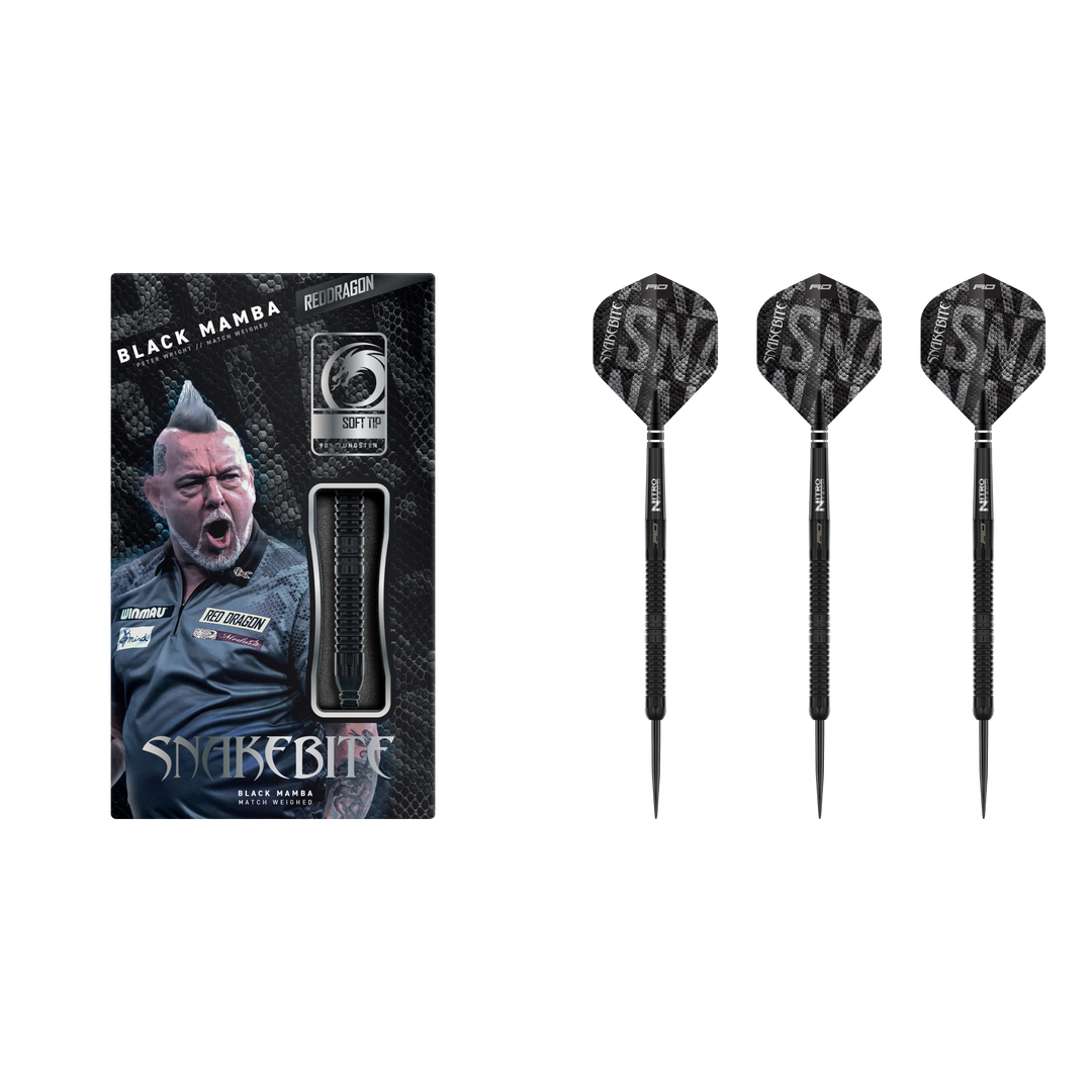 Red Dragon Peter Wright Black Mamba Steel Darts 90%