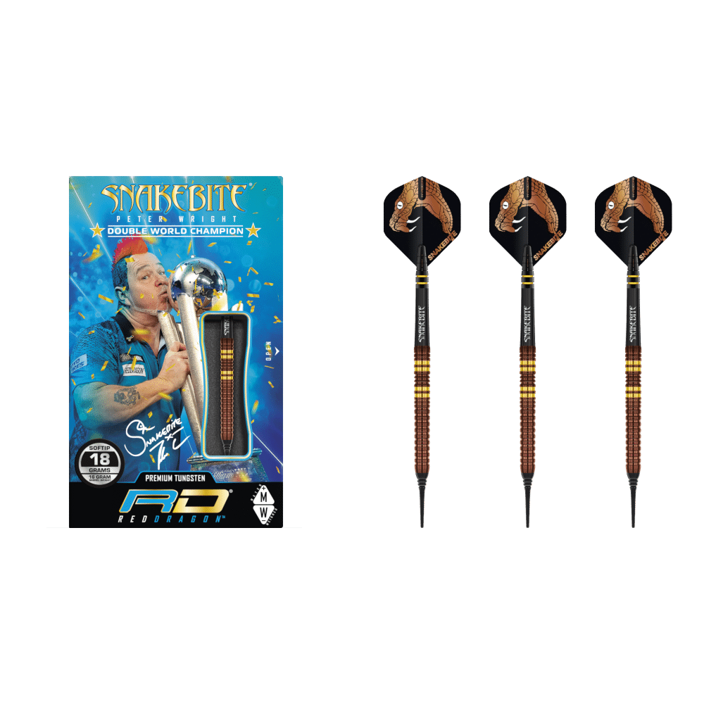 Red Dragon Peter Wright "Snakebite" Copper Fusion Soft Tip Darts 90%