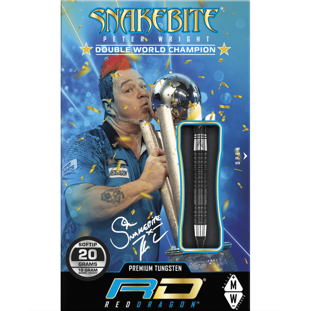 Red Dragon Peter Wright "Snakebite" DWC SE Black Soft Tip Darts 85%