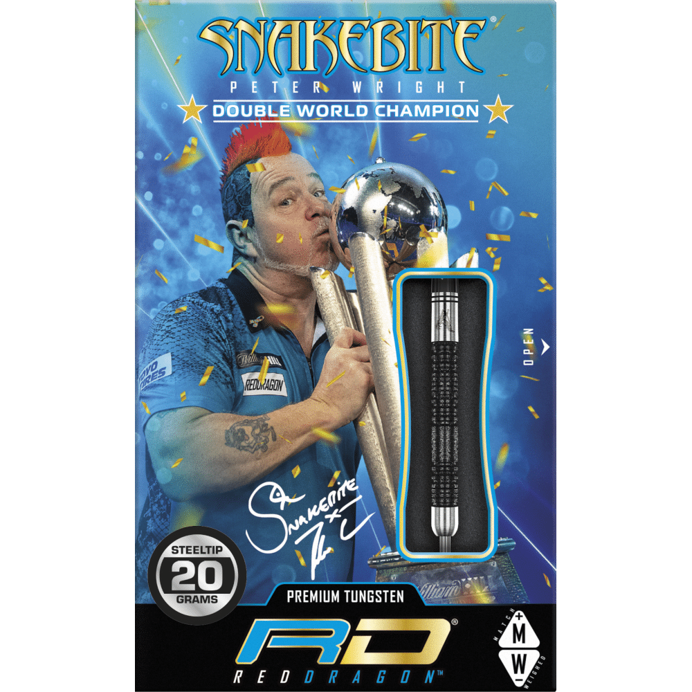 Red Dragon Peter Wright "Snakebite" DWC SE Black Steel Darts 85%