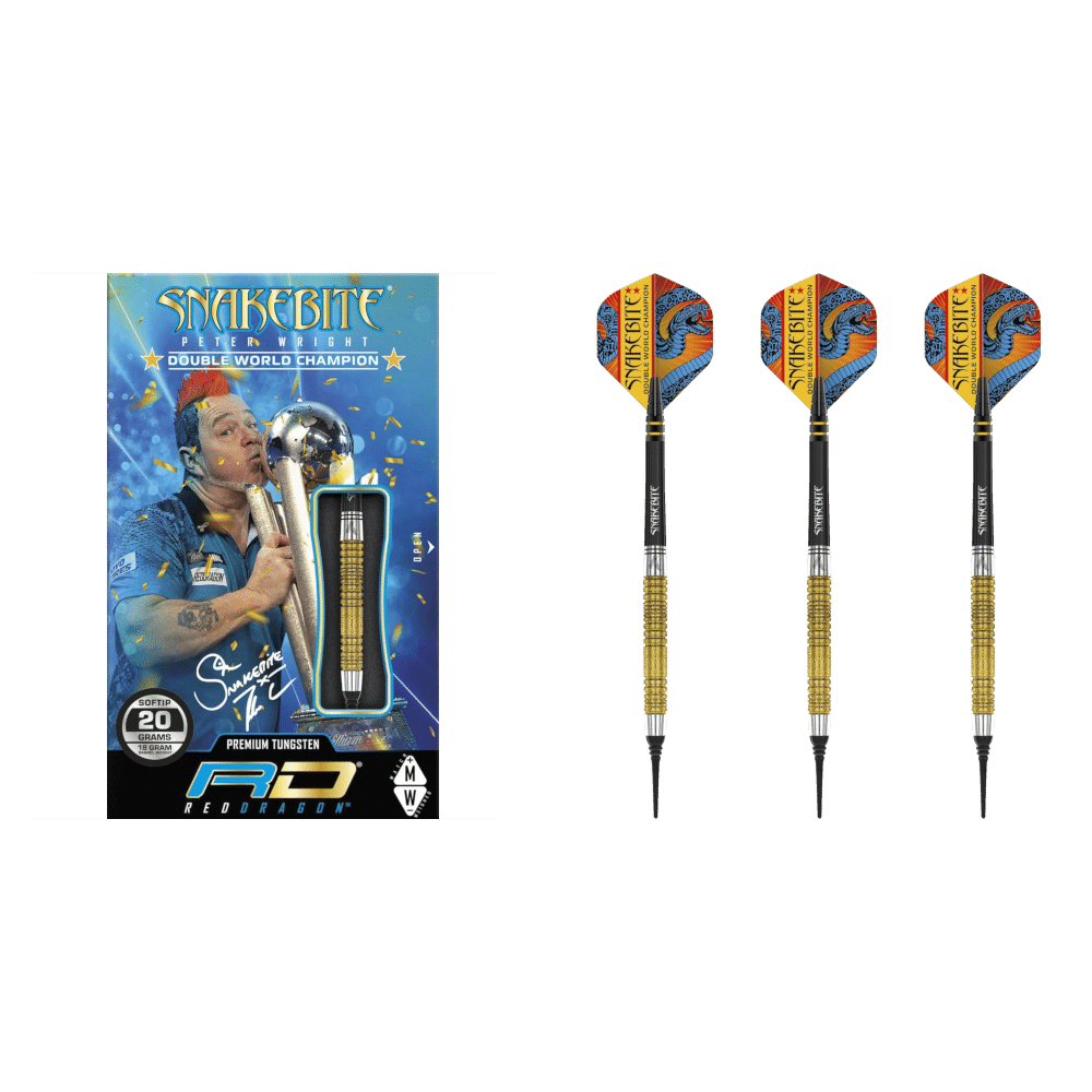 Red Dragon Peter Wright "Snakebite" DWC SE Gold Soft Tip Darts 85%