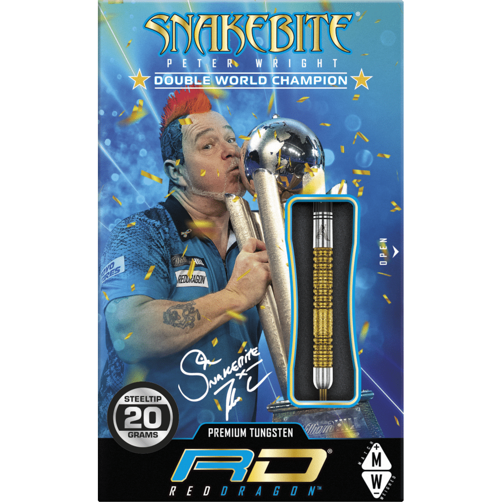 Red Dragon Peter Wright "Snakebite" DWC SE Gold Steel Dart 85%