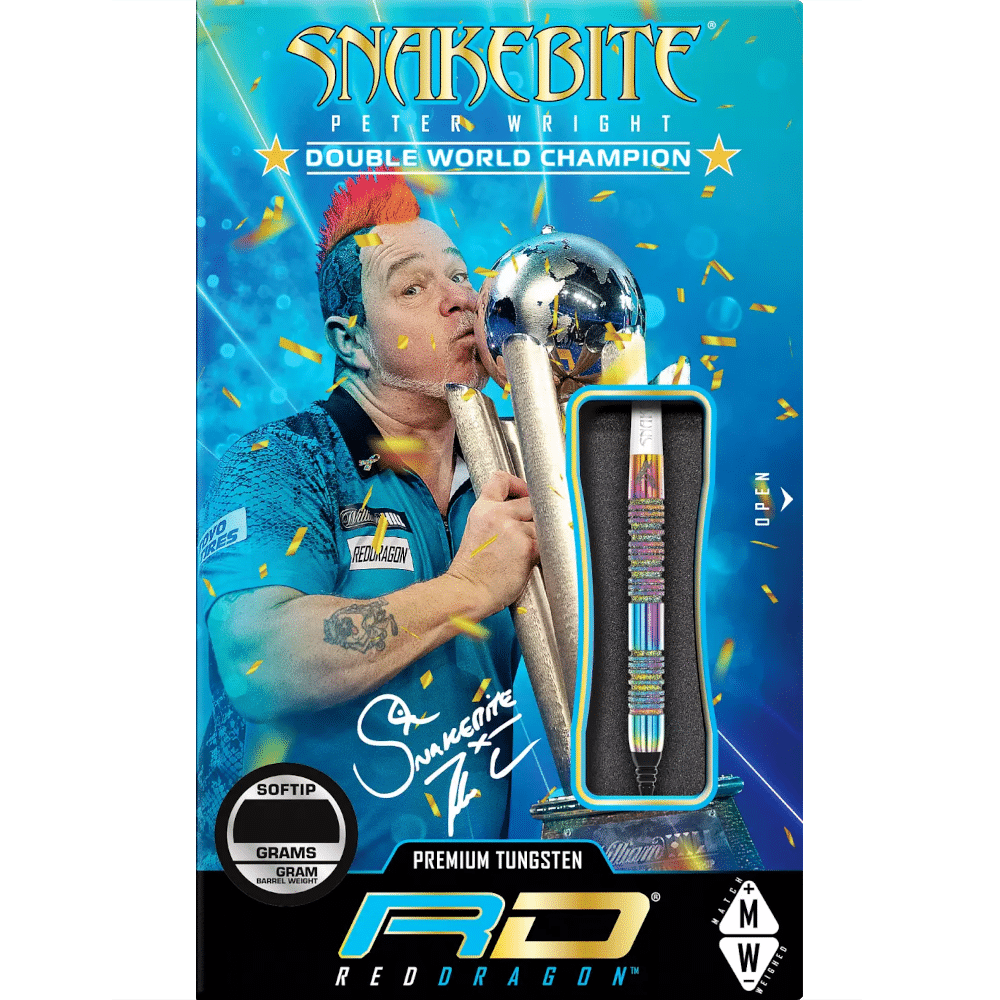 Red Dragon Peter Wright "Snakebite" Diamond Fusion Spectron Soft Tip Dart 90%