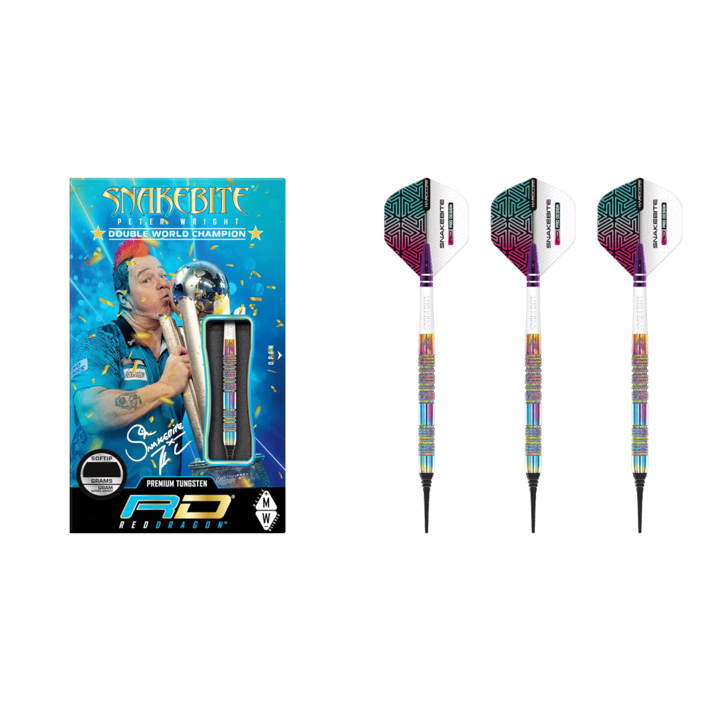 Red Dragon Peter Wright "Snakebite" Diamond Fusion Spectron Soft Tip Dart 90%