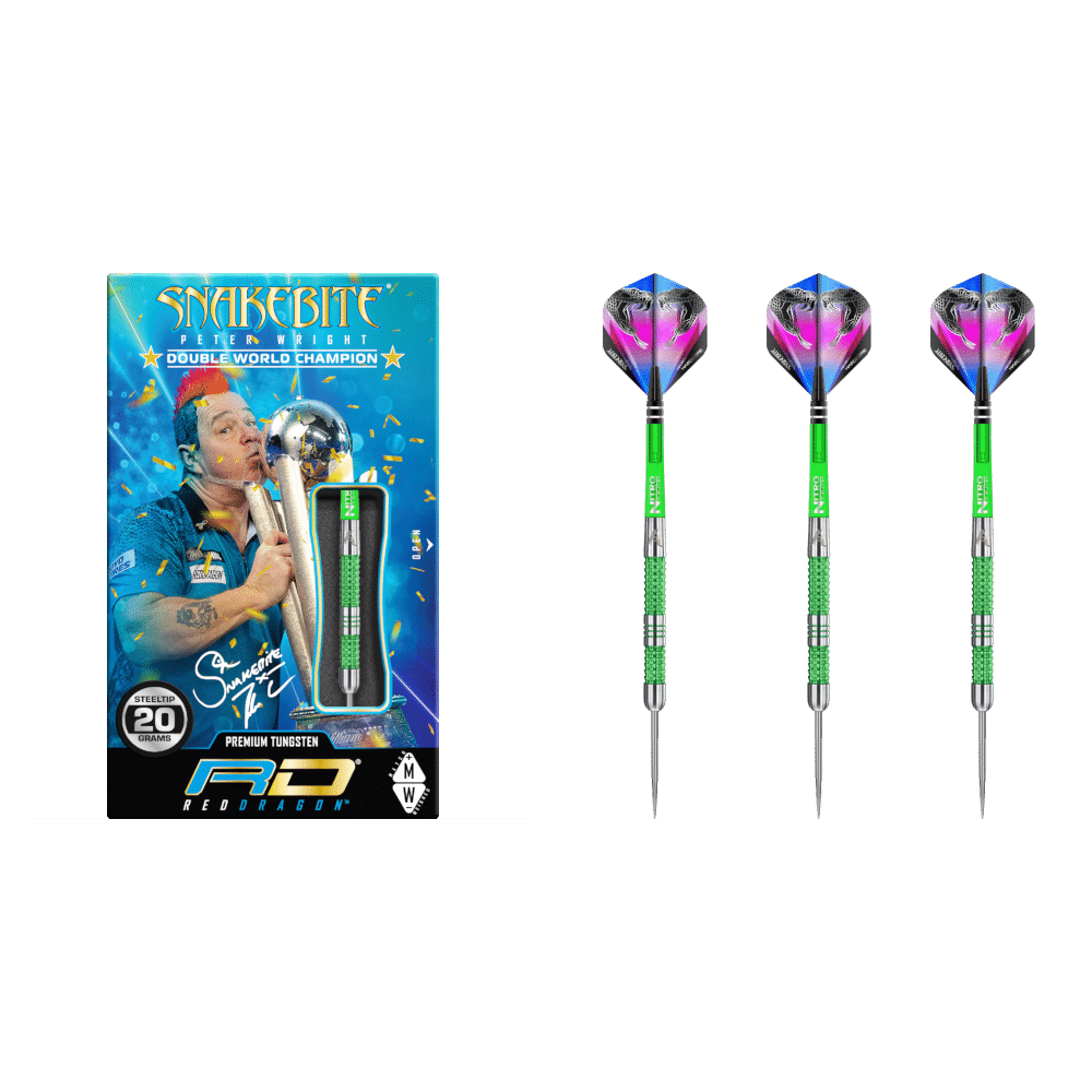 Red Dragon Peter Wright "Snakebite" Mamba 1 Steel Tip Darts 90%