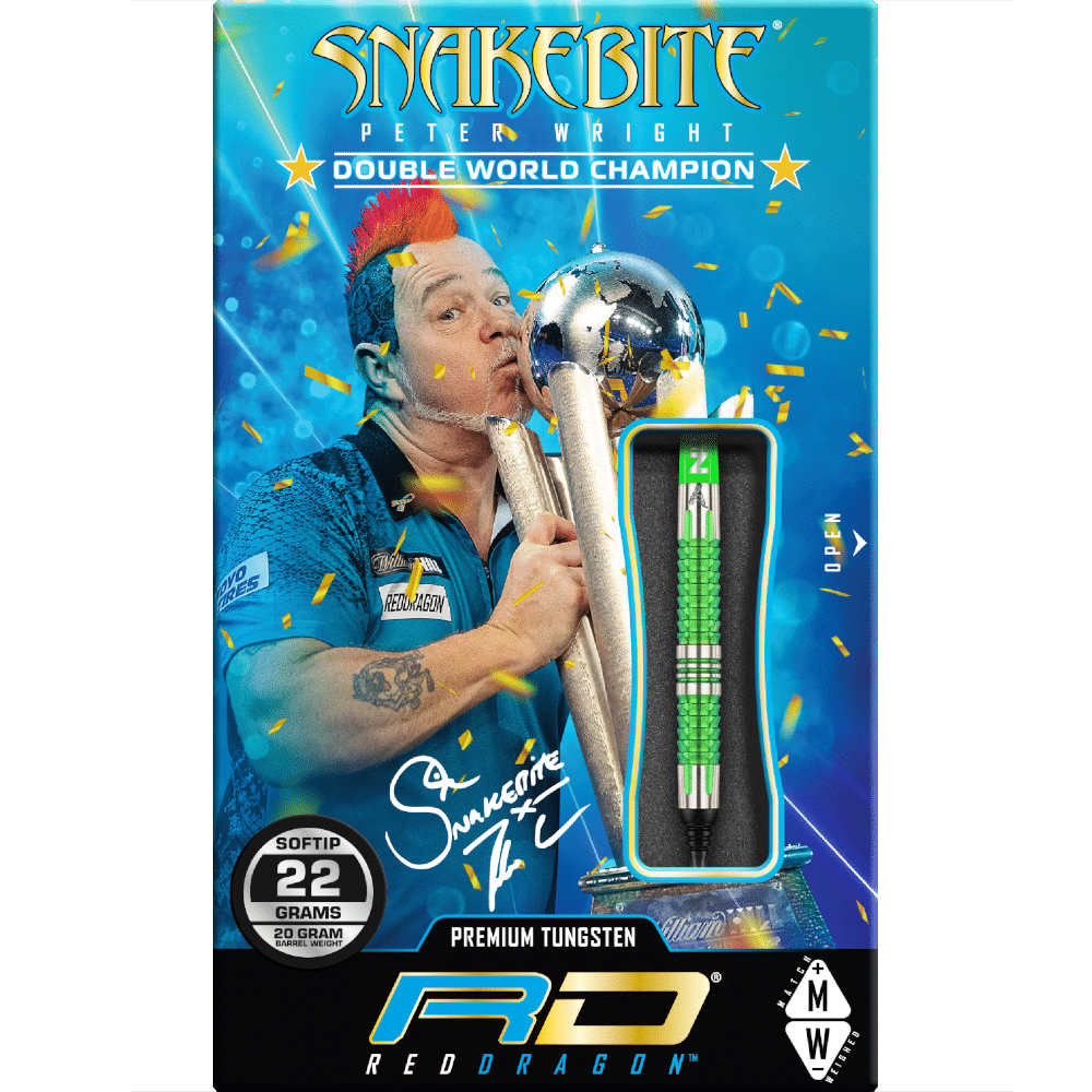 Red Dragon Peter Wright "Snakebite" Mamba 2 Soft Tip Darts 90%
