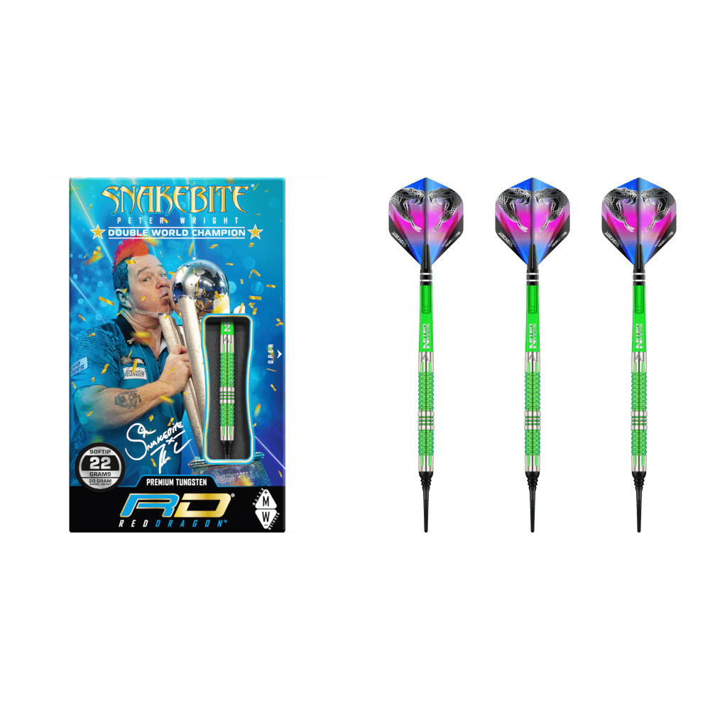 Red Dragon Peter Wright "Snakebite" Mamba 2 Soft Tip Darts 90%