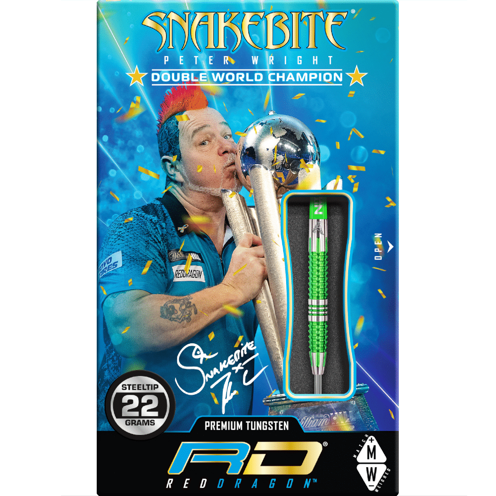 Red Dragon Peter Wright "Snakebite" Mamba 2 Steel Darts 90%