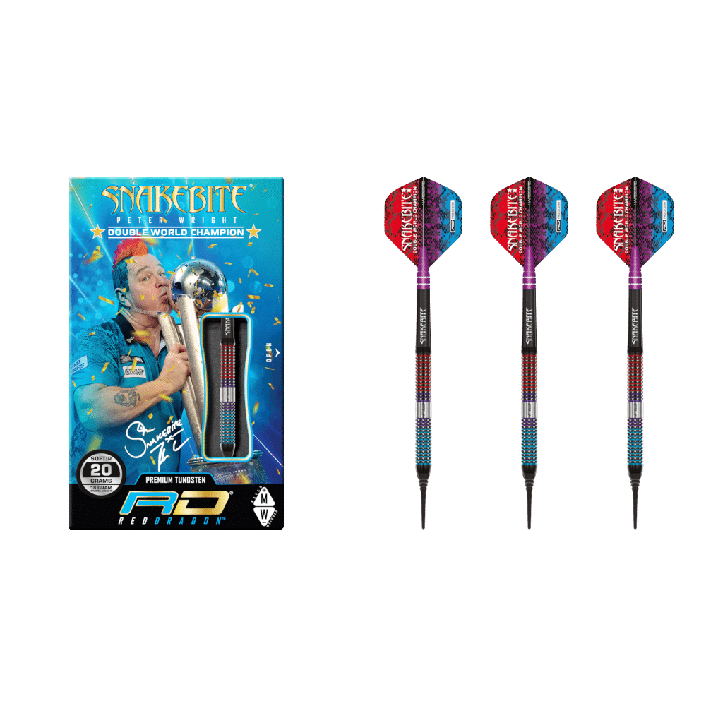 Red Dragon Peter Wright "Snakebite" Spirit Soft Tip Darts 90%