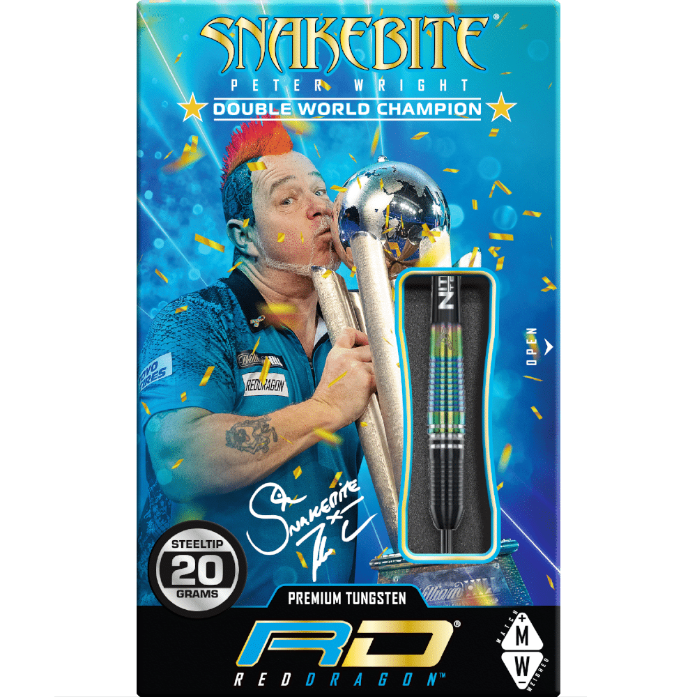 Red Dragon Peter Wright "Snakebite" WC Torpedo SE Steel Darts 90%