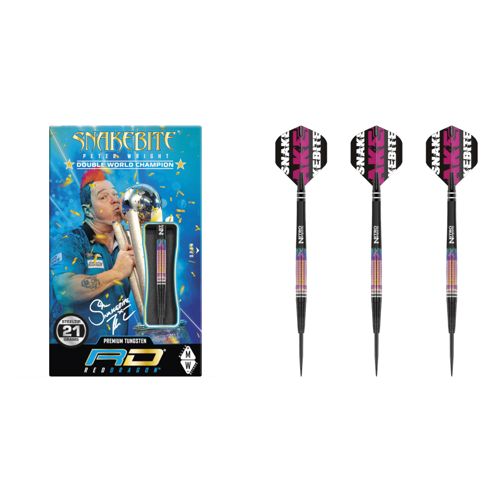 Red Dragon Peter Wright "Snakebite" WC Tapered SE Steel Darts 90%