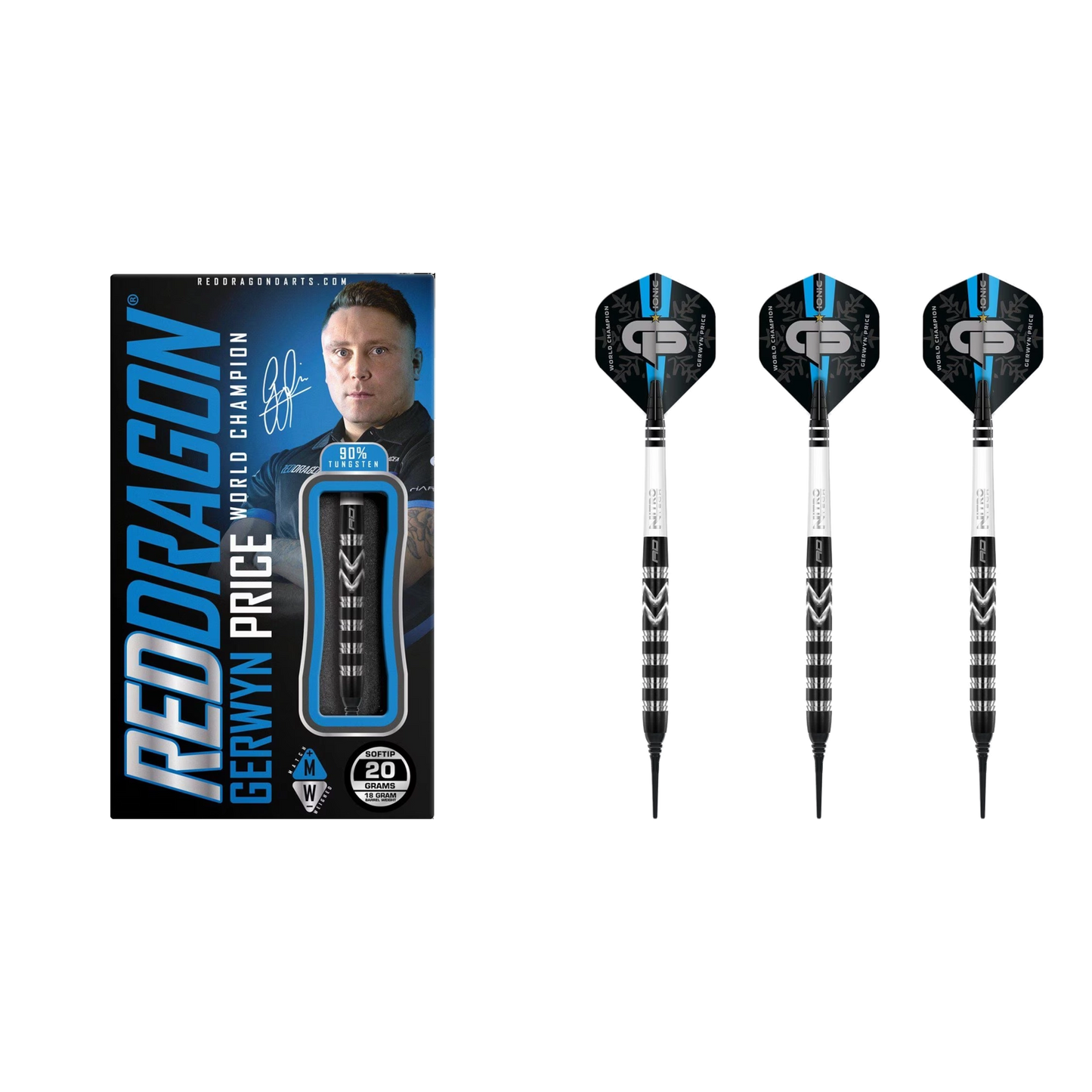 Red Dragon Gerwyn Price "Iceman" Onyx SE Softdart 90%